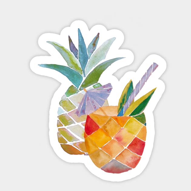 Pina Colada Mauve Sticker by wallaceart